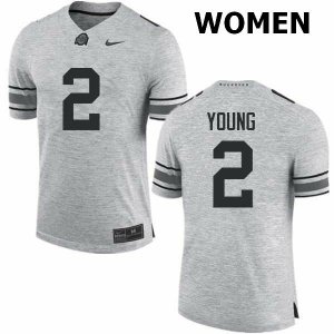 Women's Ohio State Buckeyes #2 Chase Young Gray Nike NCAA College Football Jersey Hot HOF4744JN